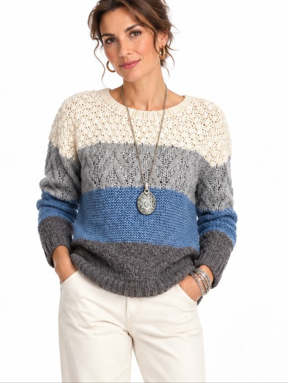 Vintage Hand Knit Silk Blend Minimalist Sweater Unbranded